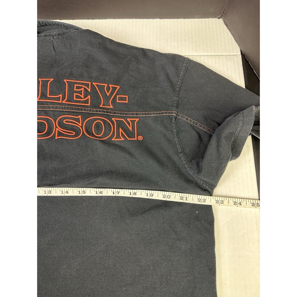 Harley Davidson Polo Golf Shirt Mens Lrf Black Motorcycle Embroidered Back Logo - Picture 6 of 7